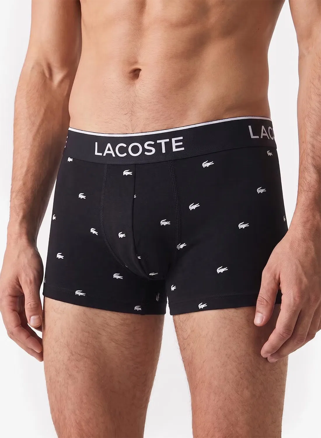Трусы-боксеры с принтом крокодилов, комплект из 3 штук, Lacoste, черный — фото 2