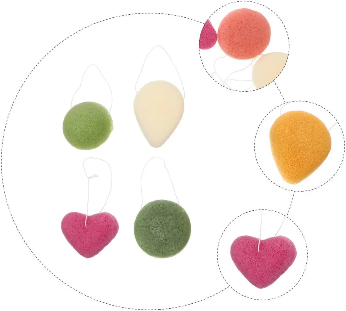 Губка для лица Konjac, 4 шт, Vaguelly, мультиколор — фото 4