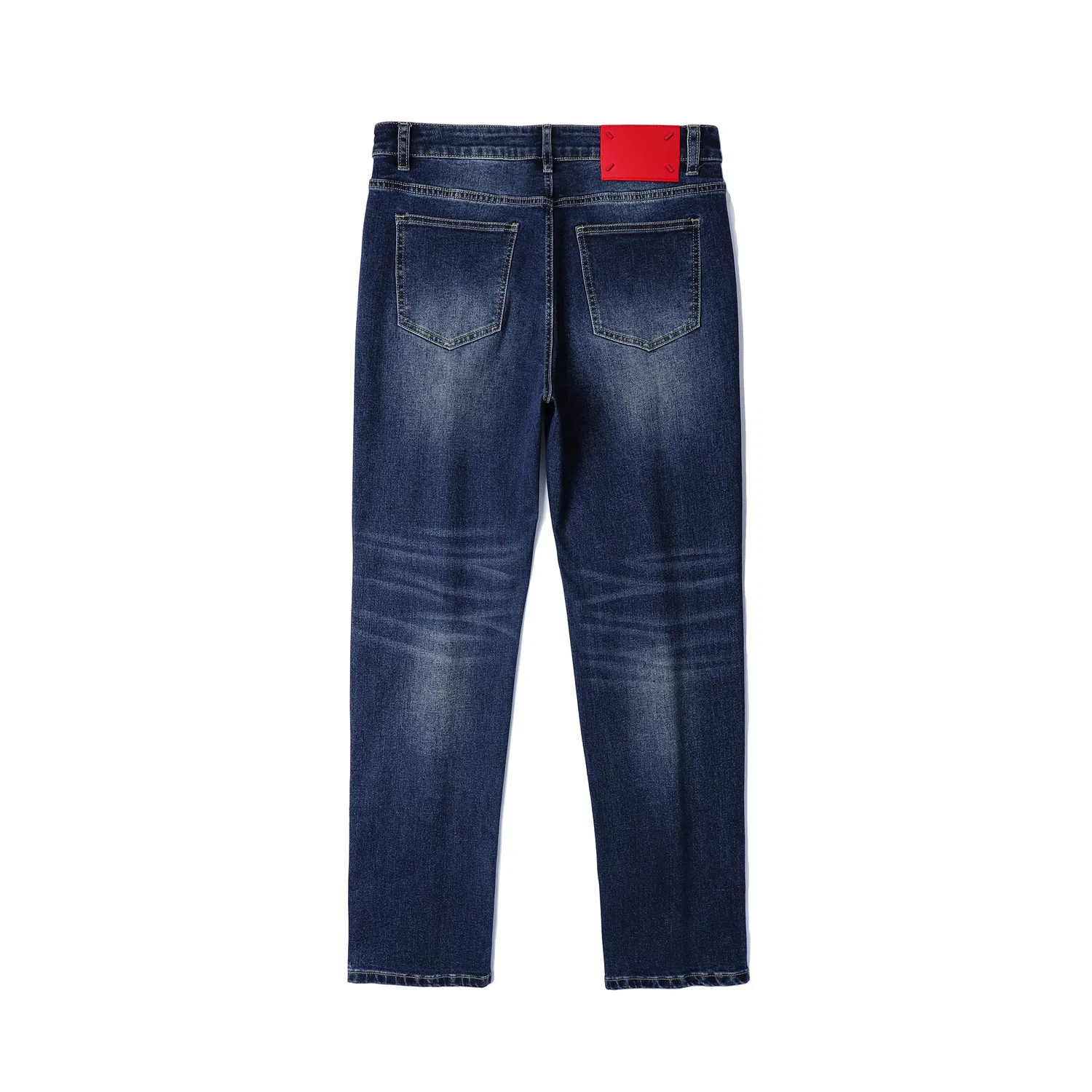 Детские джинсы прямого кроя с потертостями Red Bean, Denim Blue — фото 3