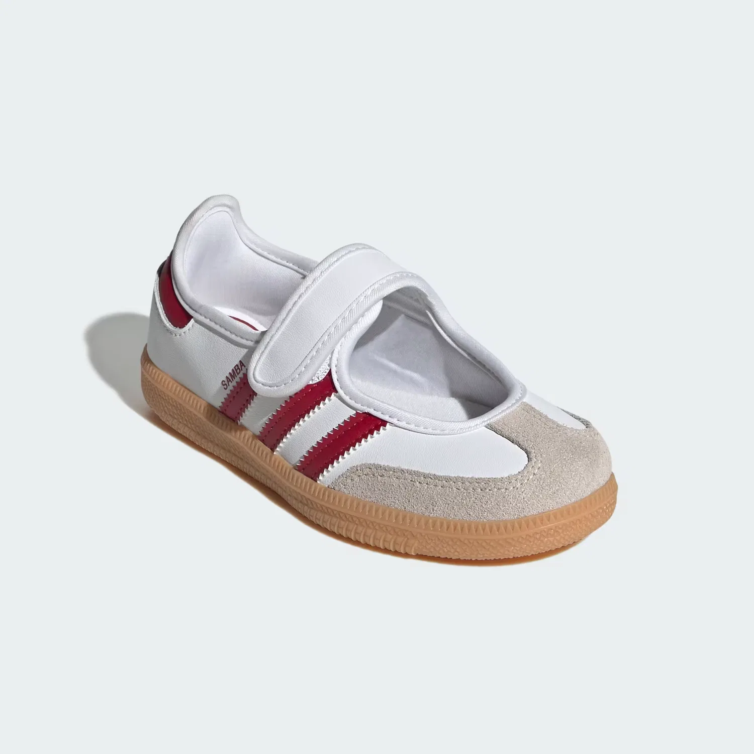 Детские кроссовки на липучке Samba Jane Adidas Originals, белый/красный/гум — фото 4