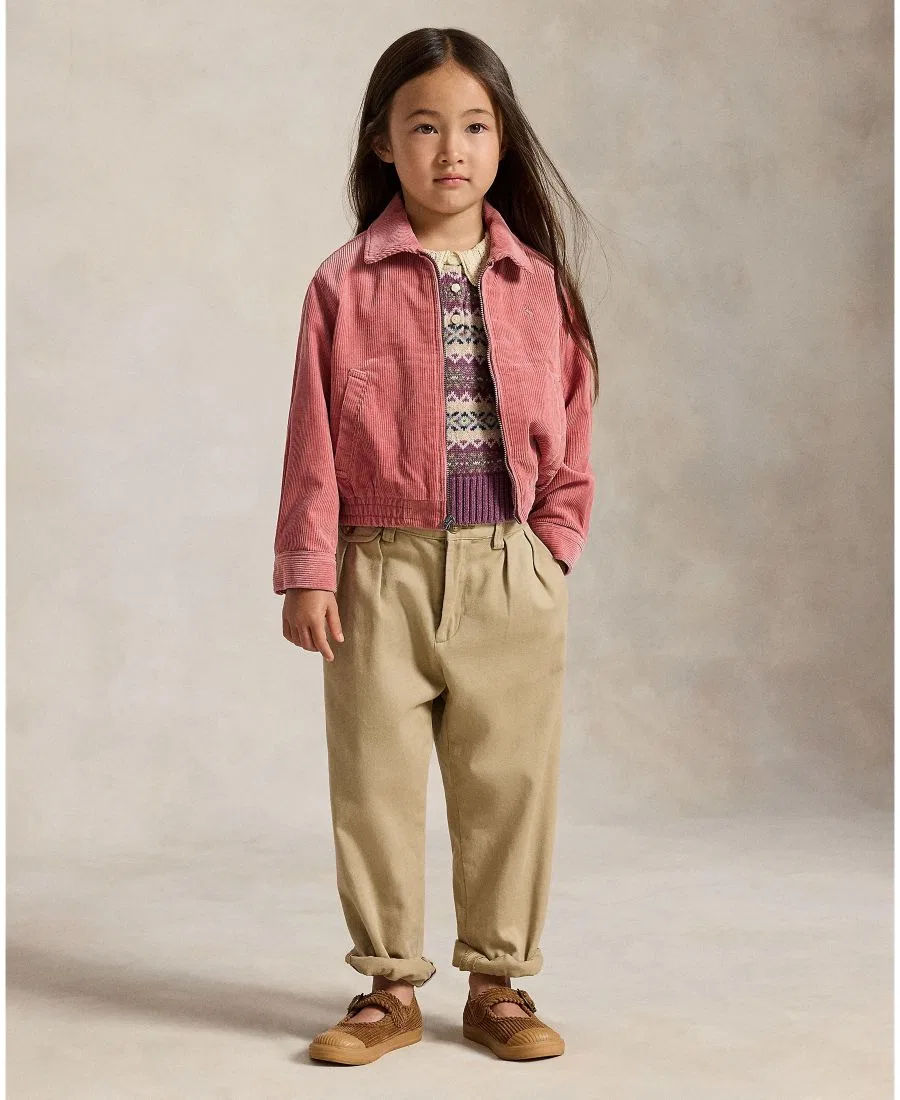 Детская куртка из вельвета на молнии Polo Ralph Lauren, Canvas Pink — фото 2