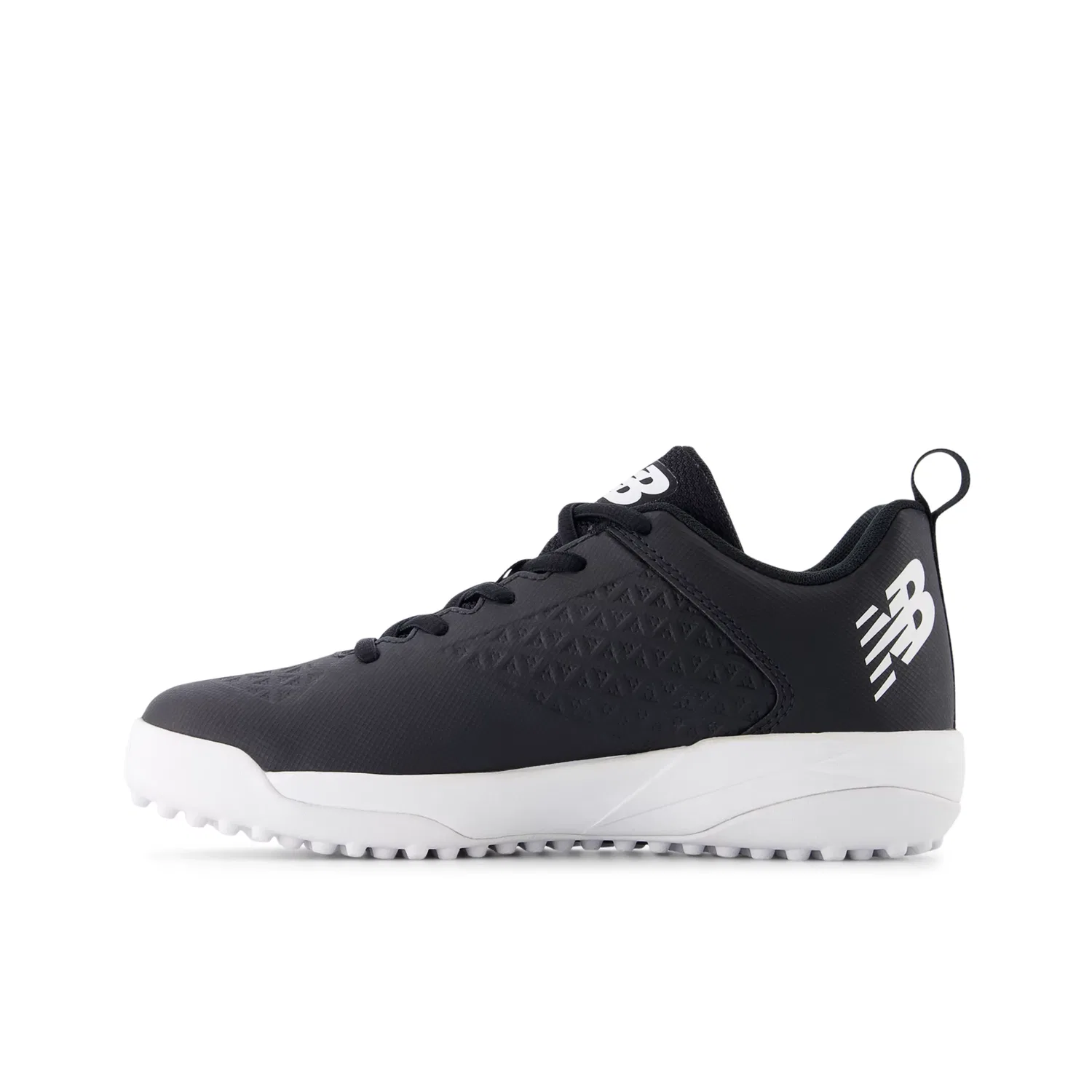 Детские кроссовки для мальчиков с агрессивной подошвой 4040 v8 Youth Turf-Trainer New Balance, Black With White And Nb 103 White — фото 3
