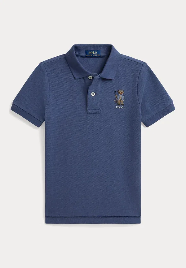 Поло из пике с вышивкой Polo bear cotton mesh polo shirt Polo Ralph Lauren, Old Royal