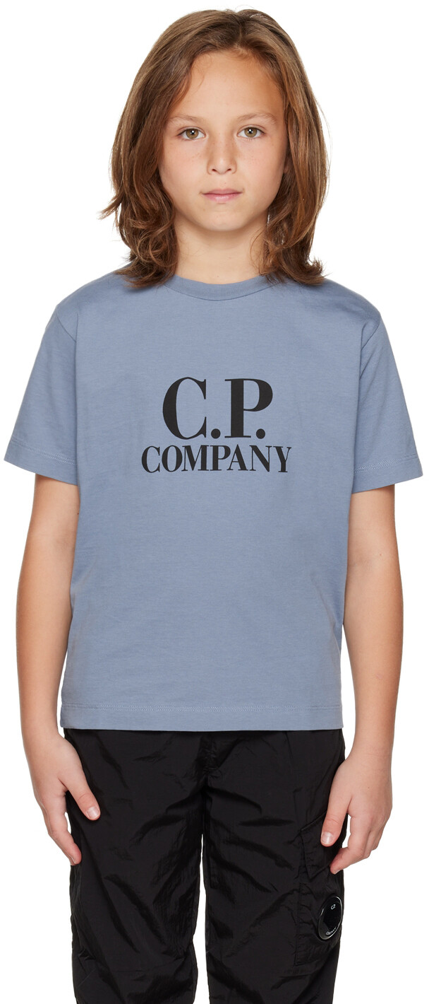 

Детская синяя футболка с логотипом C.P. Company Kids, Синий, Детская синяя футболка с логотипом C.P. Company Kids
