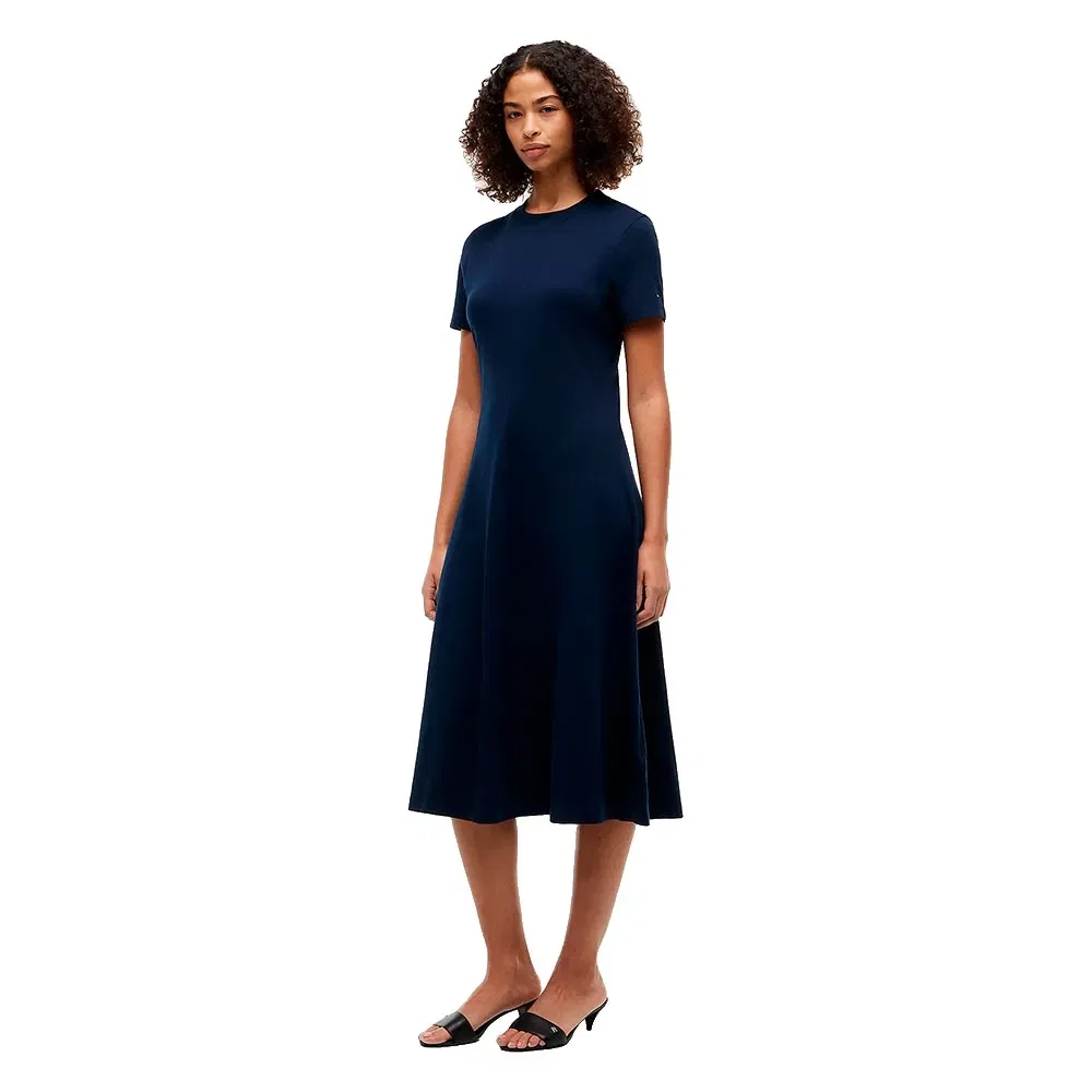 Платье миди с коротким рукавом Interlock F&F Tommy Hilfiger, синий