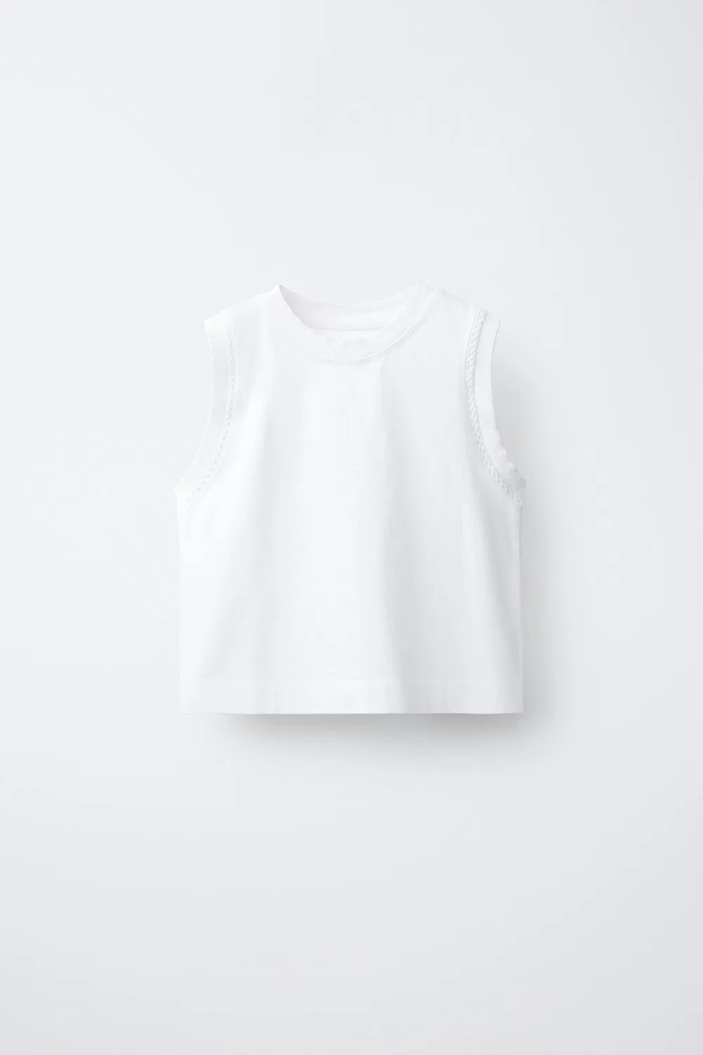 Футболка из плотного трикотажа с вышивкой ZARA, White