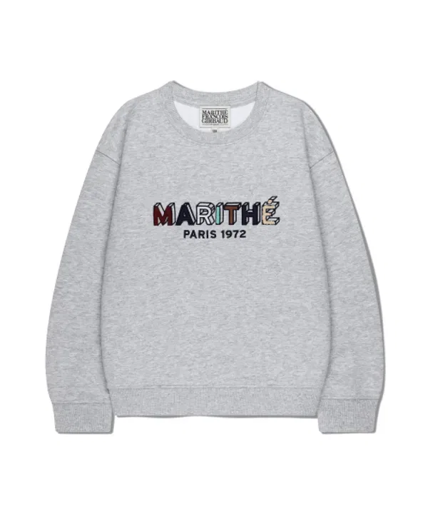 Свитшот детский с пэчворком, Marithé Kids, хизер грей — фото 2