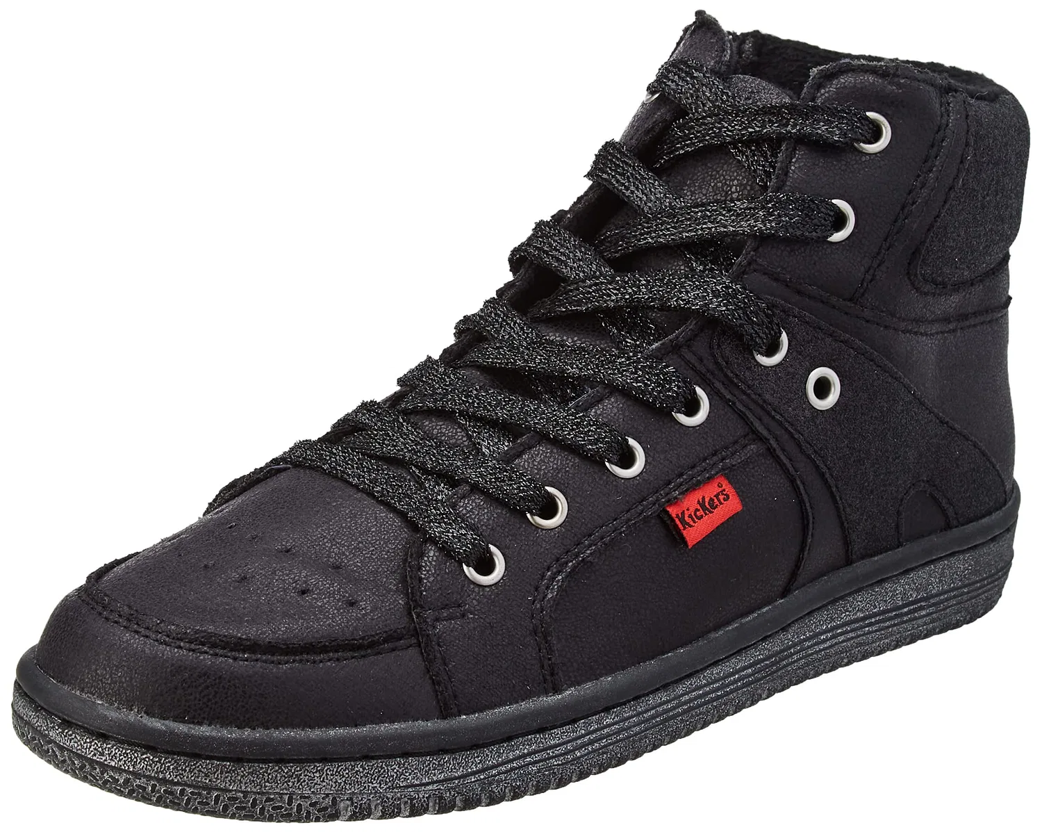 Детские кроссовки с высоким верхом Lowell Kickers, Polished Black