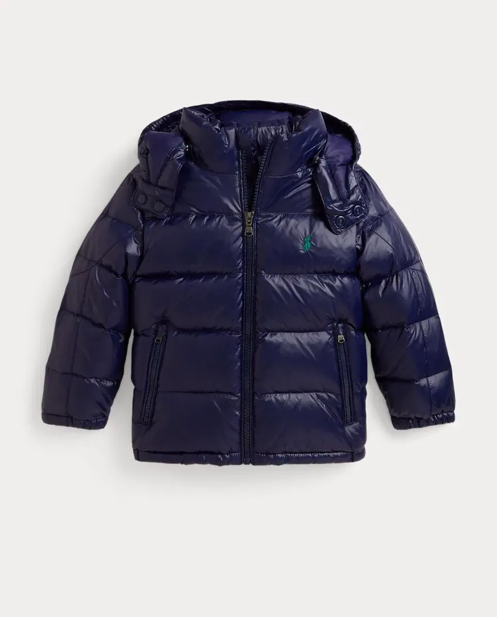 Детский пуховик с блестками Polo Ralph Lauren, Azul Marino