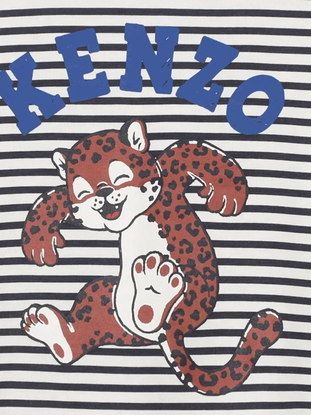 Футболка с графичным принтом и полосками Kenzo Kids, бежевый — фото 3