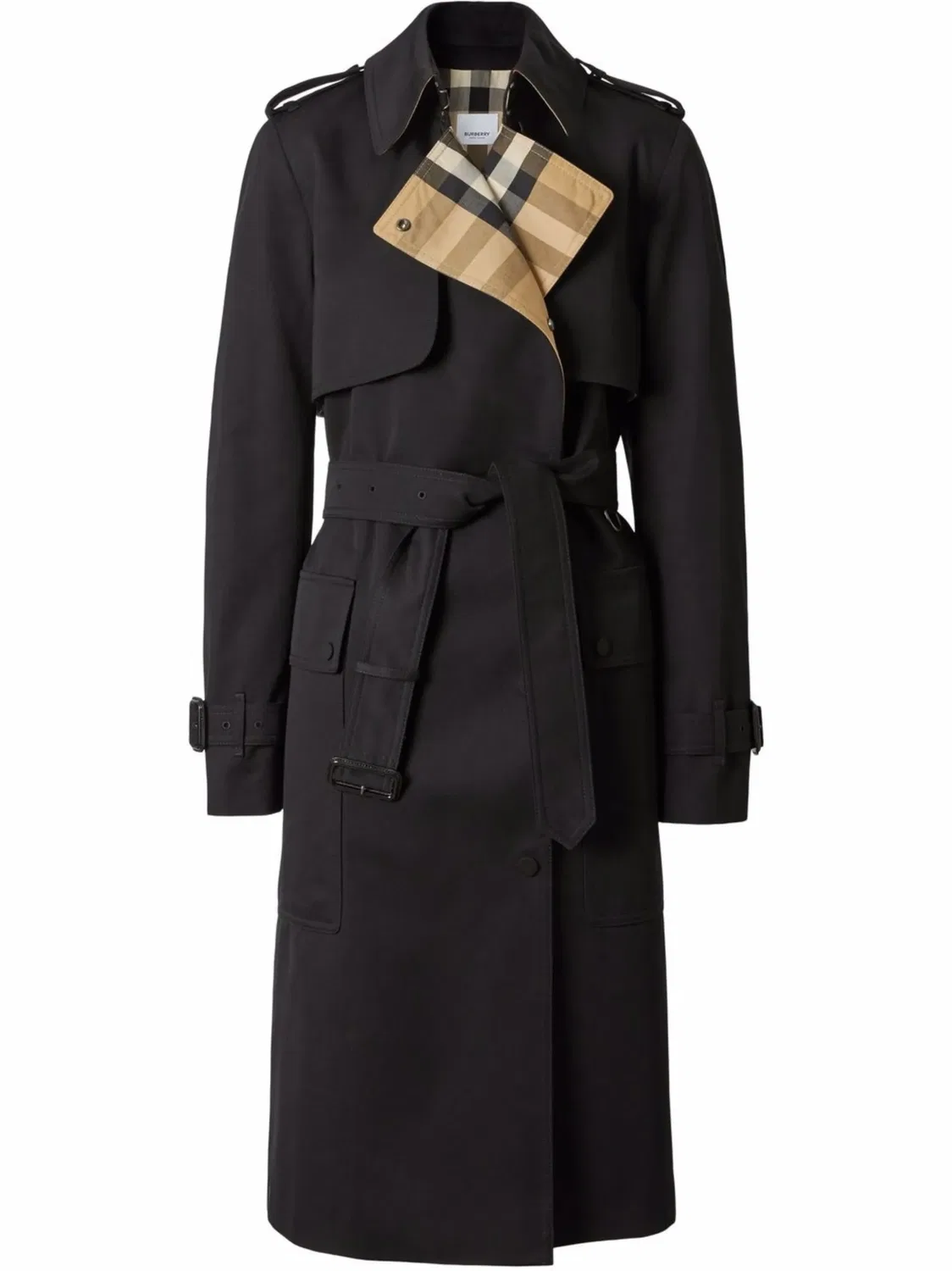 Пальто-тренч из габардина Burberry, черный