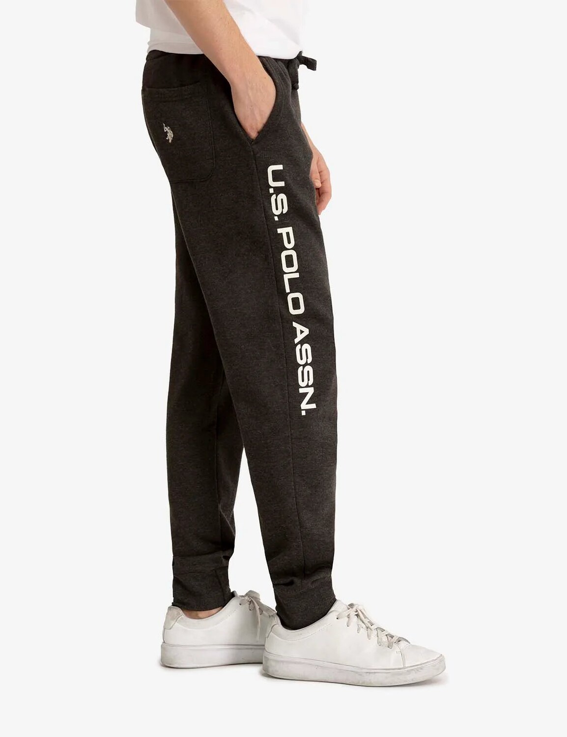 

Брюки U.S. Polo Assn. Graphic Print Fleece Jogger, черный