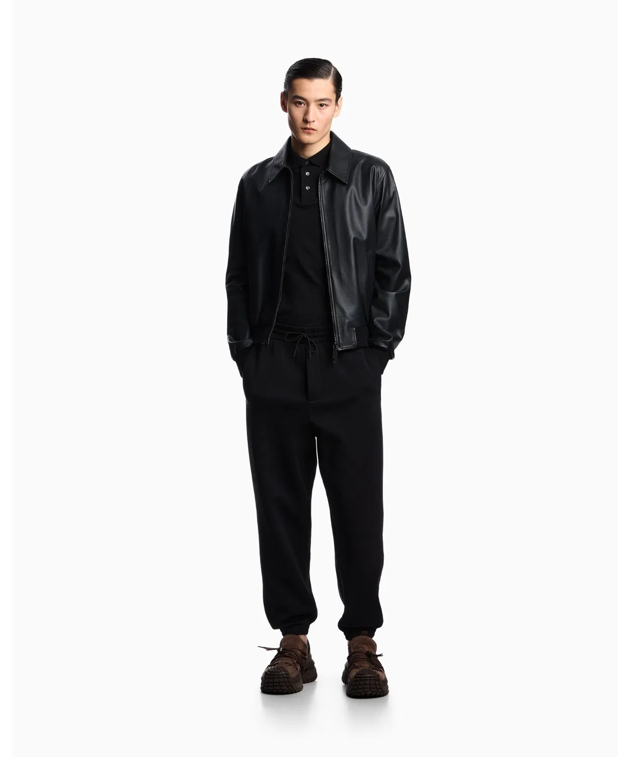 Мужские джоггеры из двойного джерси с утяжкой EMPORIO ARMANI, Black