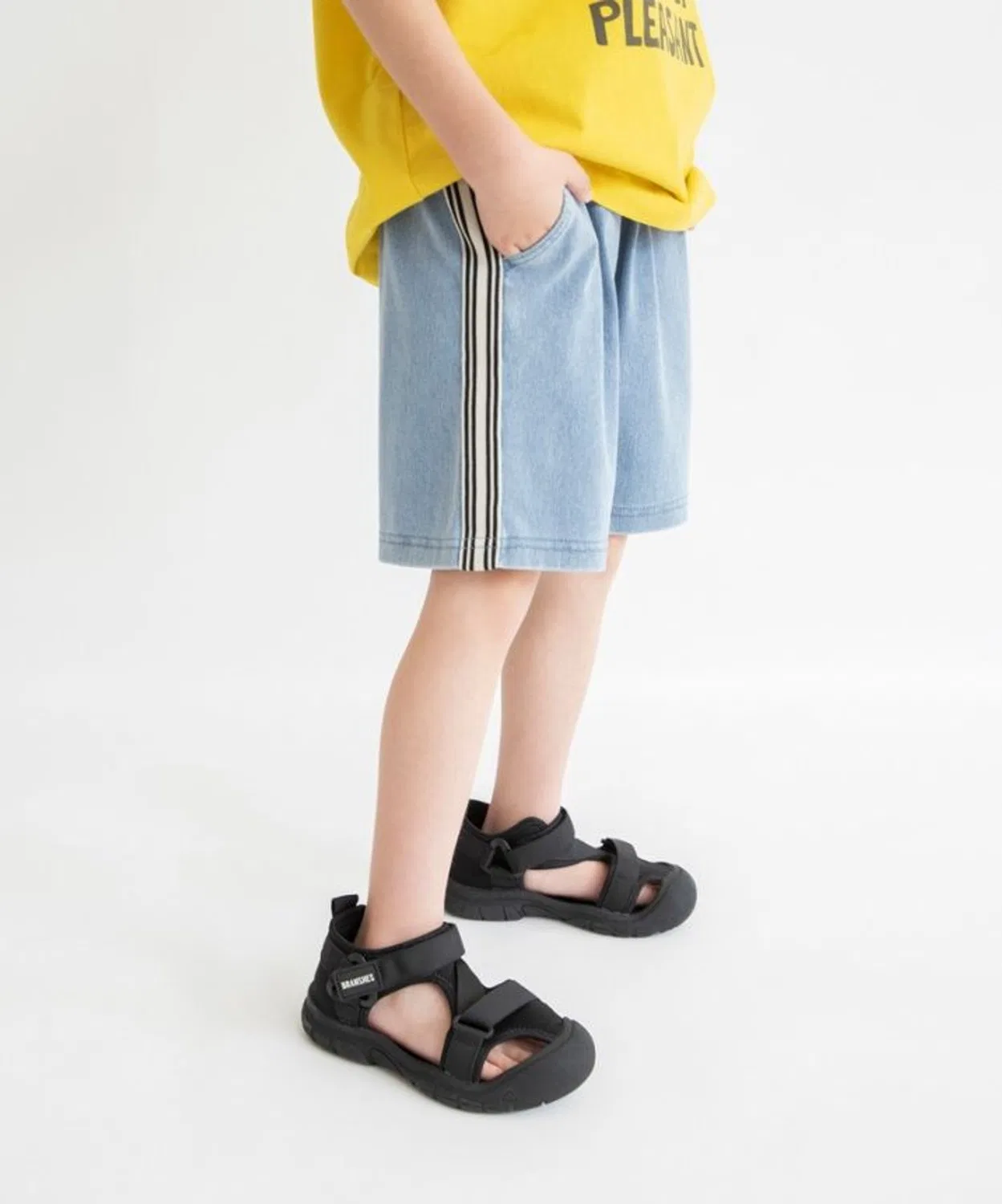 Детские джинсовые шорты с боковой линией Vintage Side Line Denim Half Pants, branshes, Blue