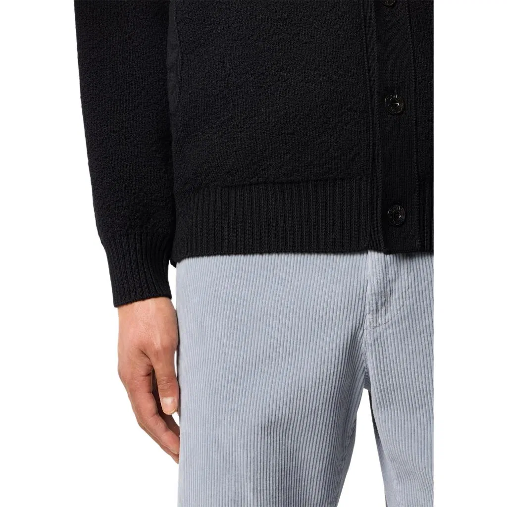 Мужской джемпер с V-образным вырезом, прямой крой, STONE ISLAND, Black — фото 4