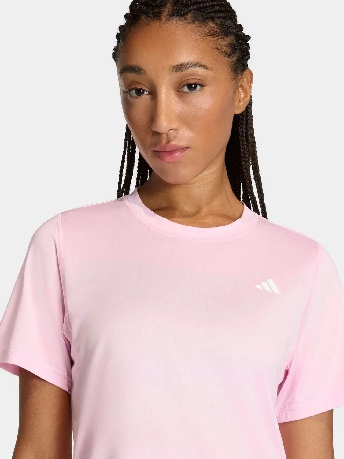 Футболка с круглым вырезом adidas Workout Essentials, розовая — фото 4