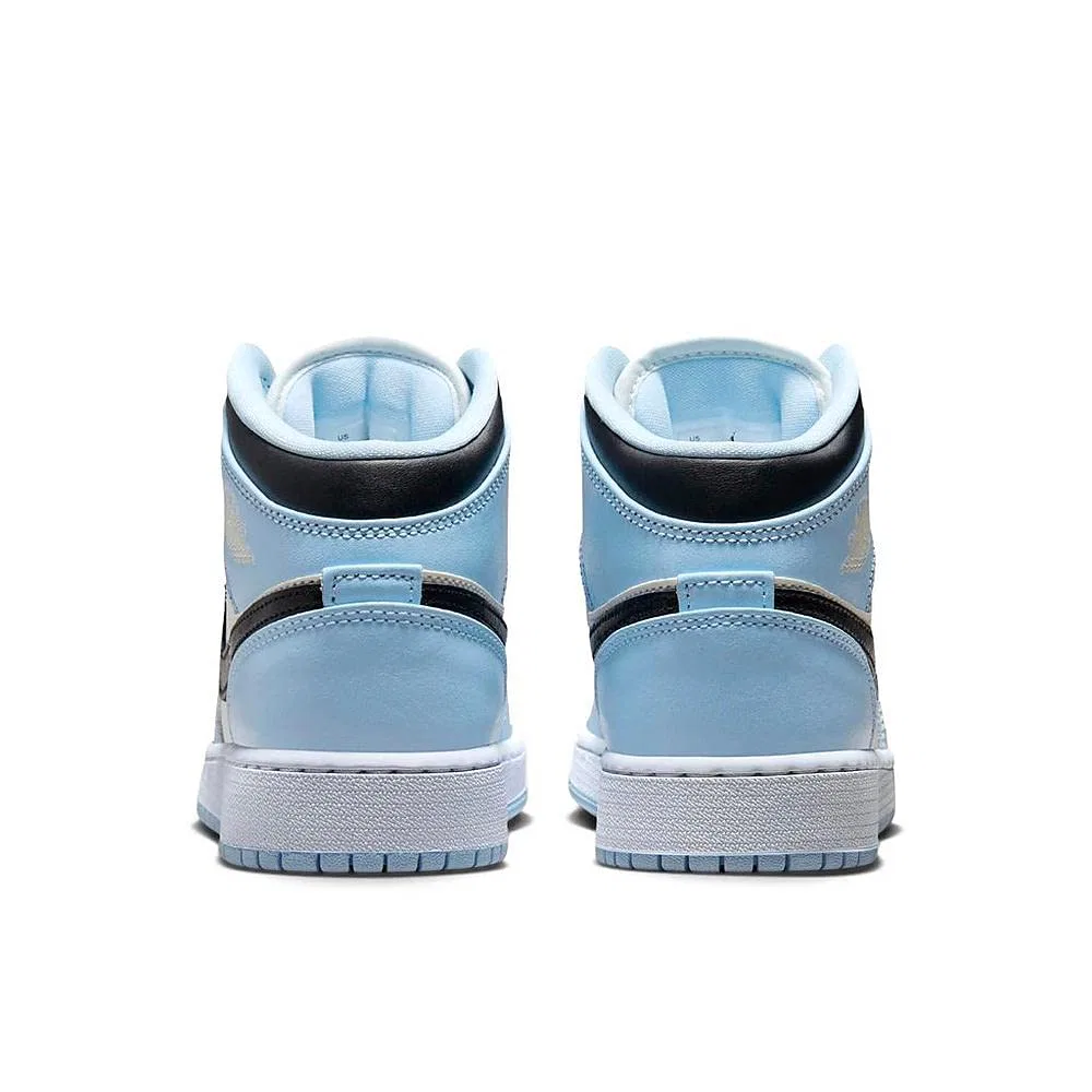 Детские кроссовки для мальчиков с принтом Jordan 1 Mid Iris Whisper/Fire Pink-White Jordan, Archaeo Dark Smoke Grey Brown — фото 4