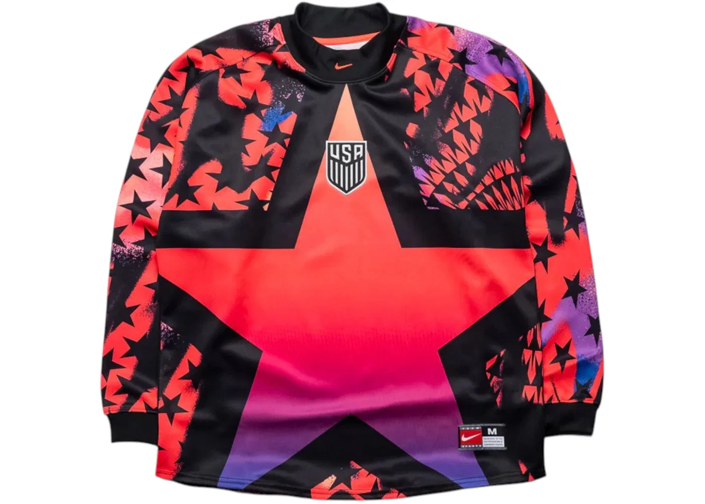 Мужская футболка вратарская с длинным рукавом Jersey Nike, Black/Bright Crimson