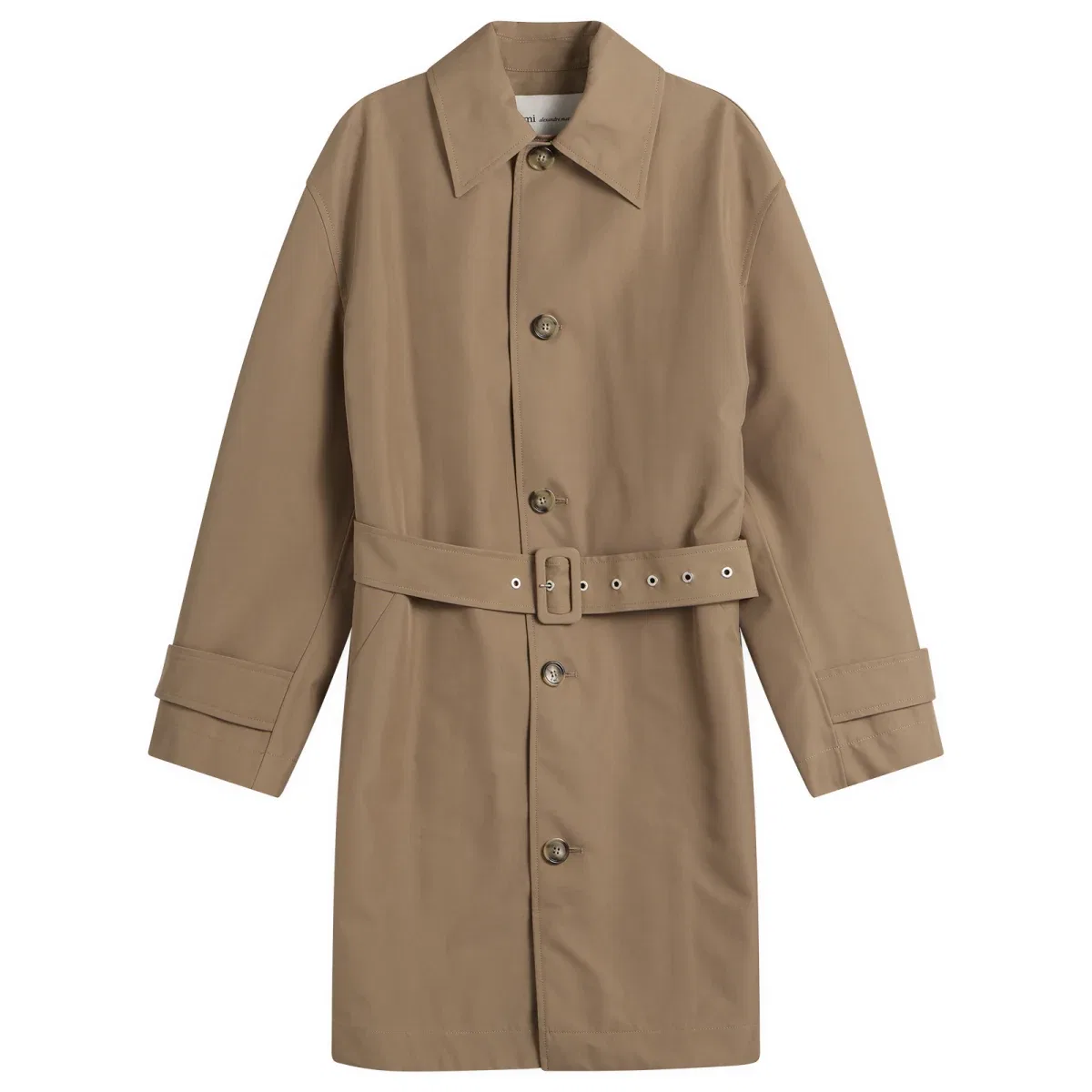 Пальто из хлопка с водоотталкивающей пропиткой Water repellent cotton mac Ami Paris, Sable/ Beige Clair