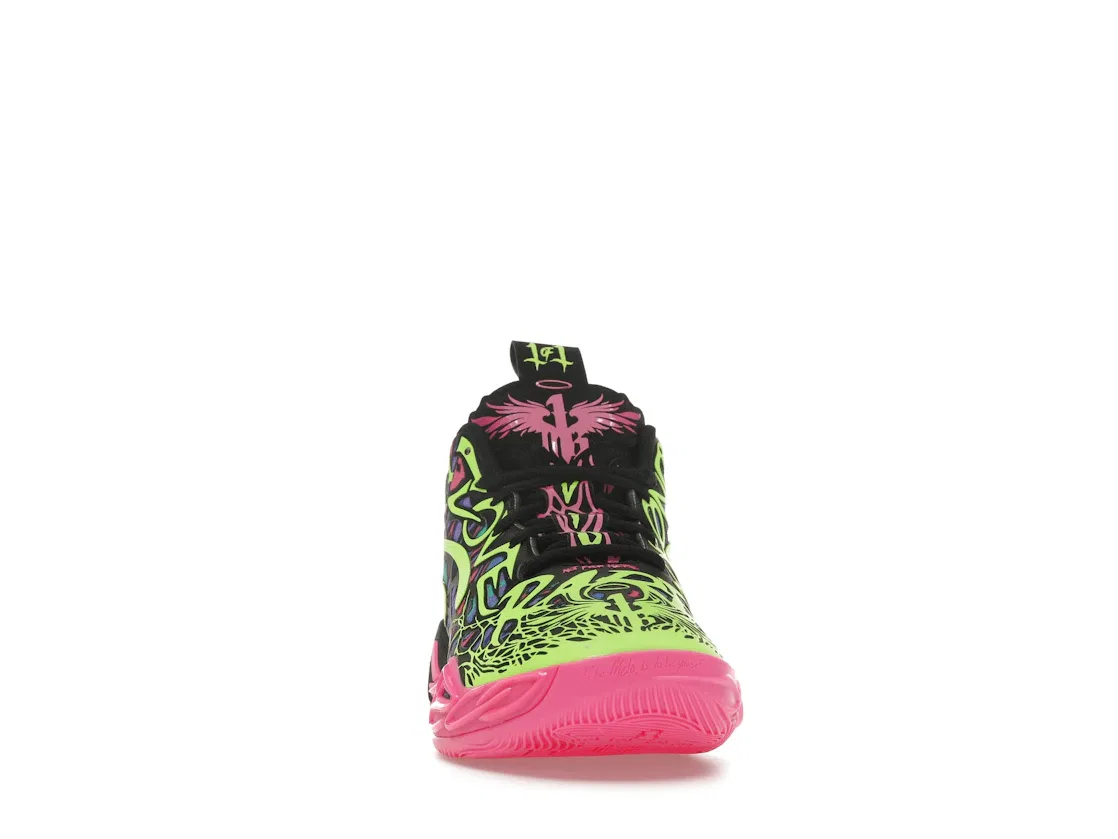 Детские кроссовки для баскетбола Puma LaMelo Ball MB.04 Heem (GS), Black/Luminous Pink/Electric Lime — фото 2