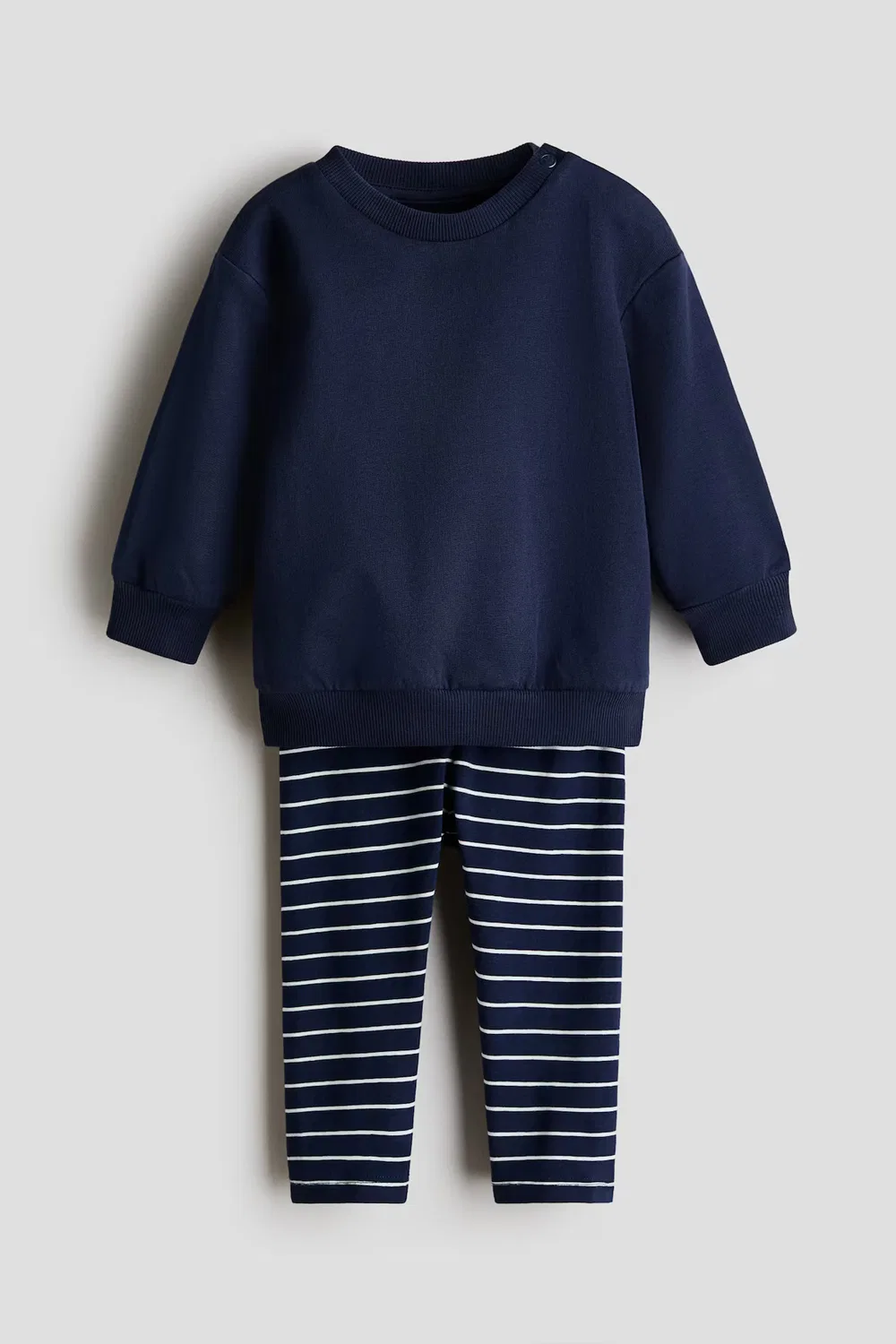 Комплект из двух предметов из хлопка H&M, Marineblau/Weiß Gestreift