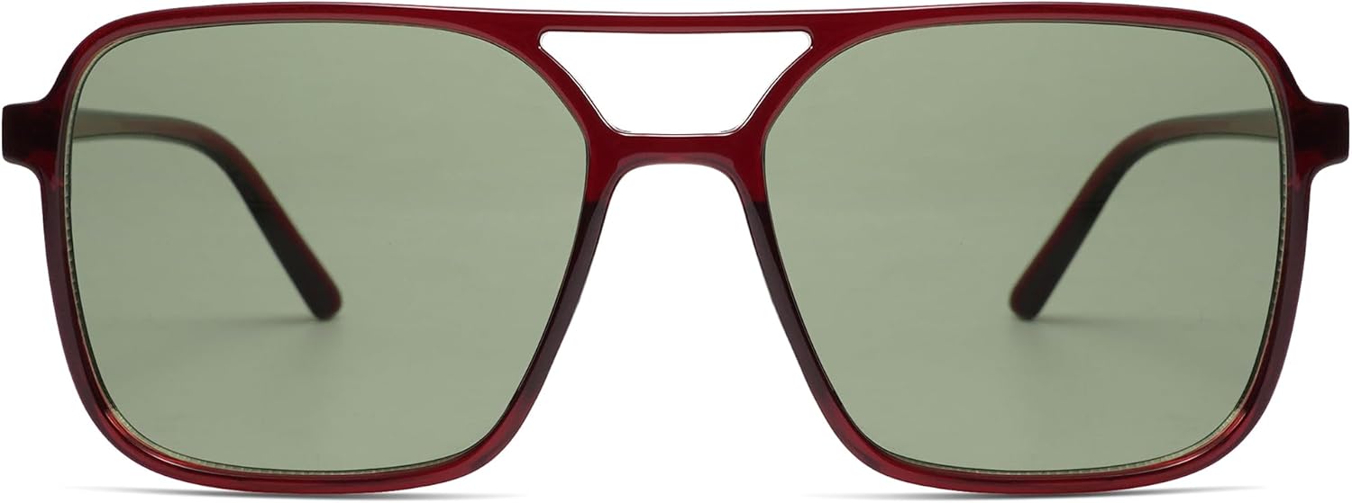 

SOJOS Модные винтажные солнцезащитные очки-авиаторы квадратной формы для женщин и мужчин, ретро 70-х, защита от ультрафиолета UV400, женские солнцезащитные очки SJ2327, Red/Green