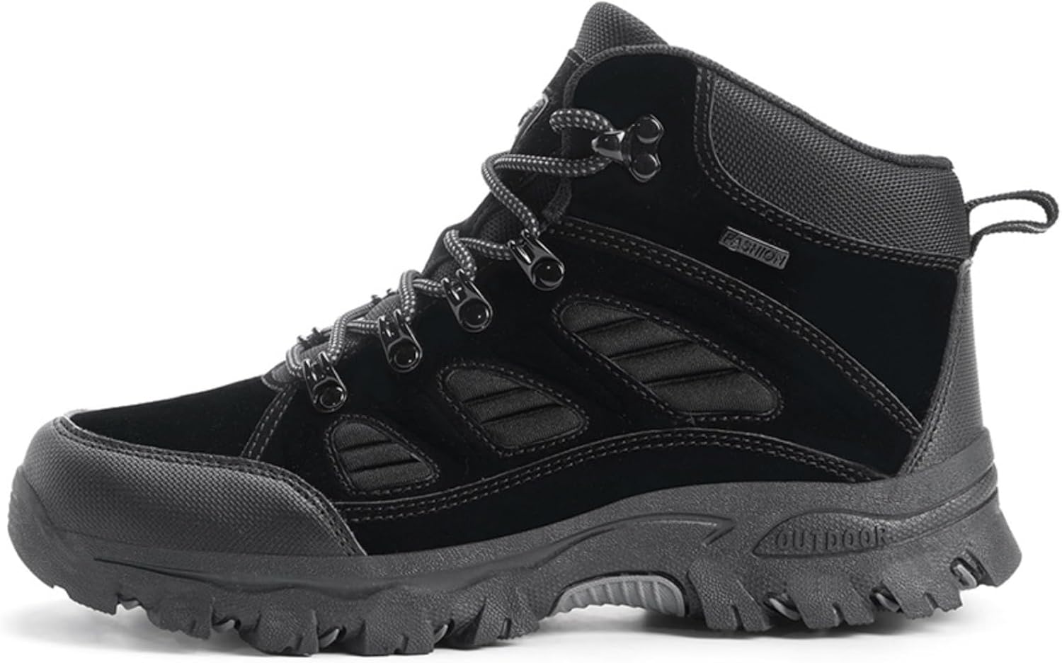 

Унисекс высокие кроссовки с массивной подошвой для альпинизма, всесезонные противоскользящие походные и скалолазные кроссовки, обувь для улицы из искусственной кожи и сетки Azttoztto, черный