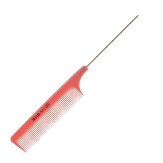 

Расческа Head Jog 203 с шипом, розовый металл, Hair Tools