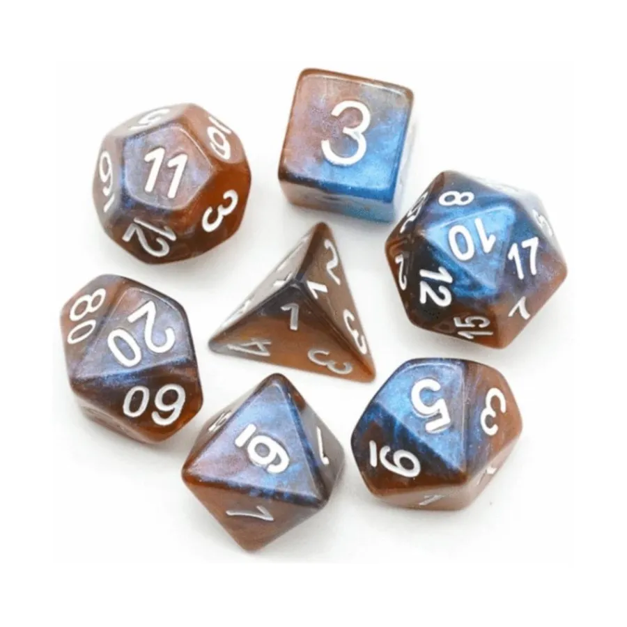 

Набор Poly — Eclipse с белым (7), Dice Sets - Resin/Acrylic - Rainbow & Multi-Colored (Foam Brain Games)