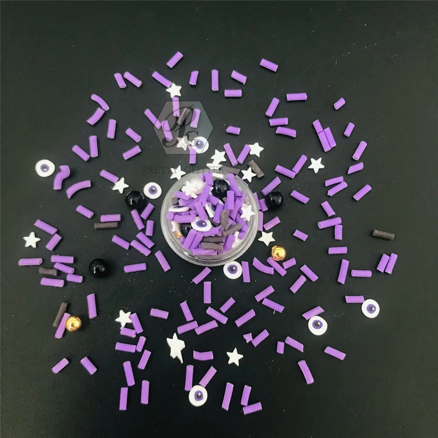 Набор полимерных дисков для декора ногтей RT-Eye Purple Mixes Slices Prettyg — фото 3