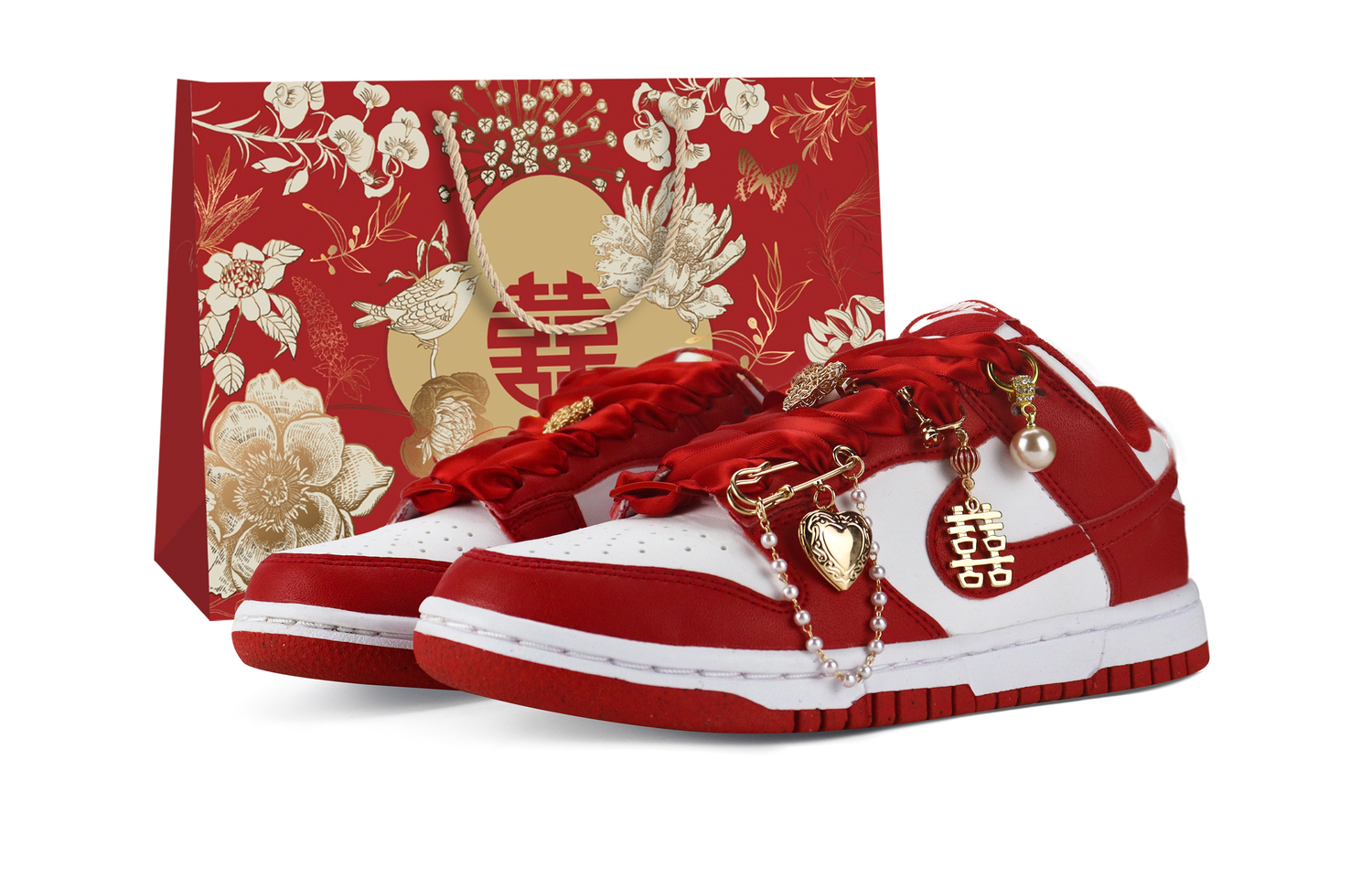 

Кроссовки для скейтбординга Dunk Abrasion Resistant Low Top Unisex Nike, красный