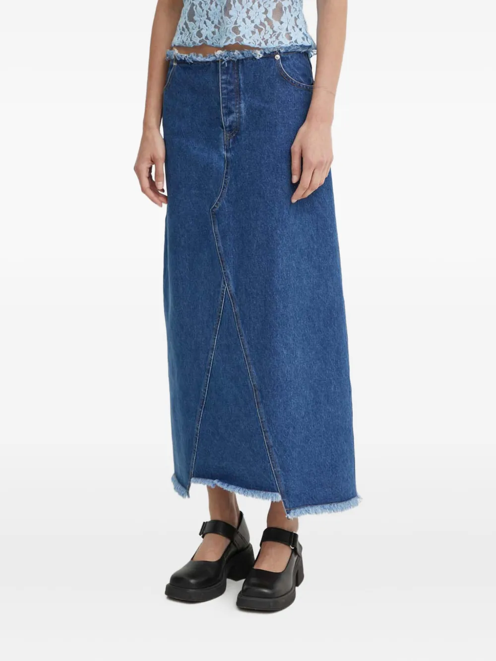 

Юбка с панелями и необработанными краями Résumé, синий