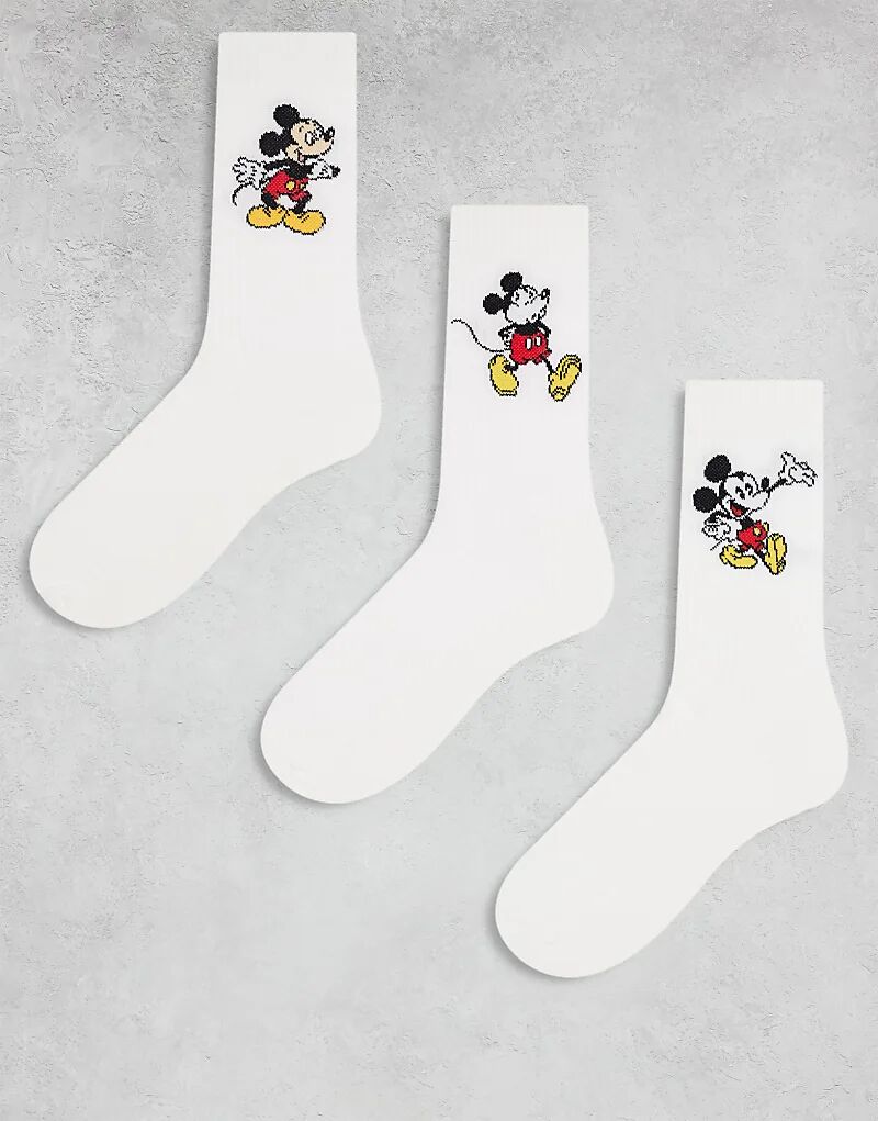 

Носки с Микки Маусом Disney ASOS DESIGN, 3 Пары, белые