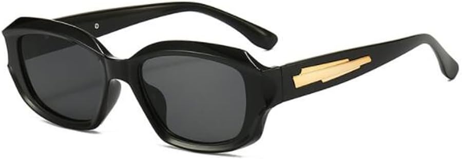 

Прямоугольные синие солнцезащитные очки в стиле «чайный кусочек», футуристические черно-белые солнцезащитные очки для мужчин и женщин, фотосолнцезащитные очки star shop, Bright Black Gray