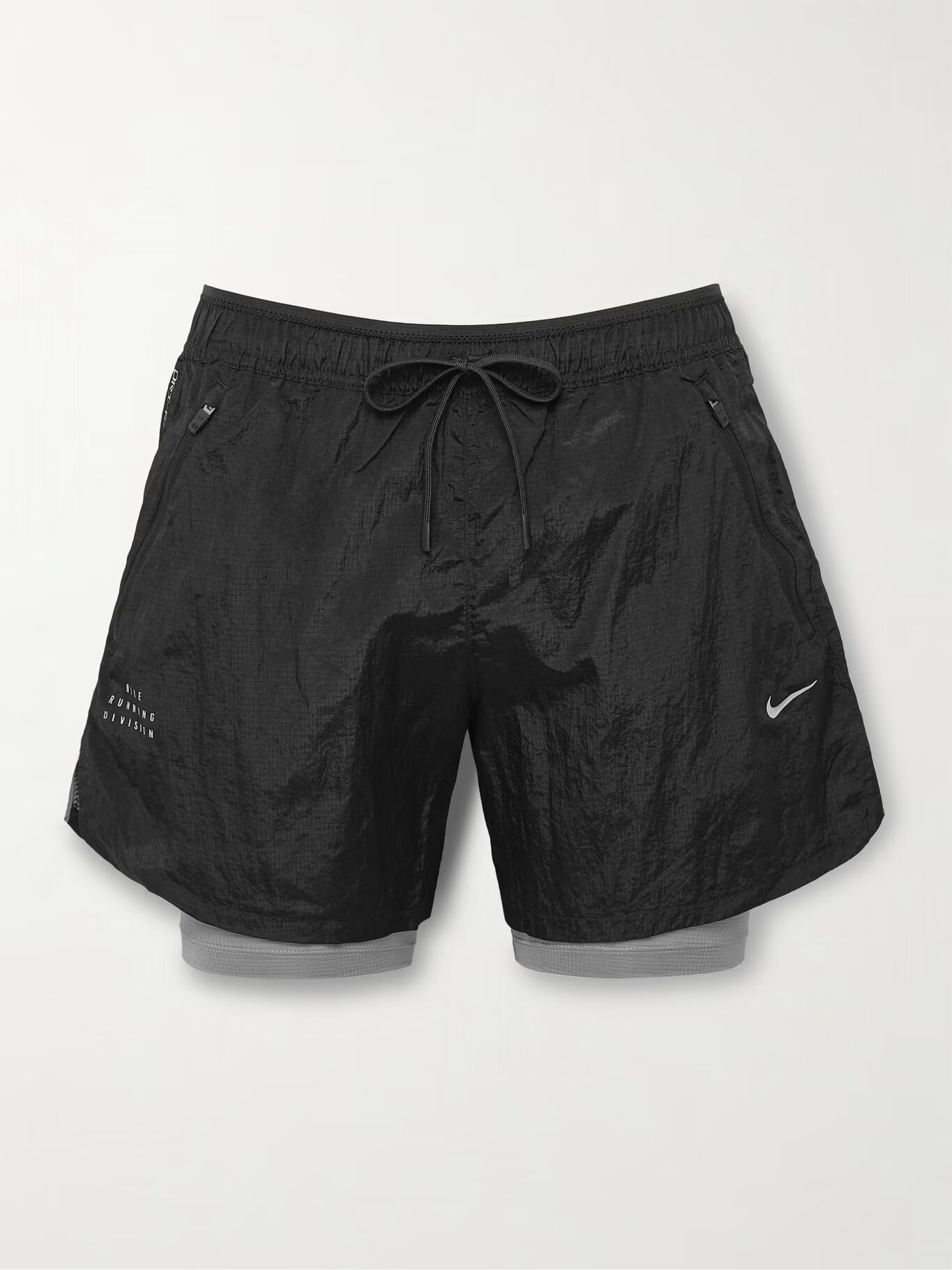 

Stride 2-в-1 шорты прямого покроя из нейлона-рипстопа и Dri-FIT NIKE RUNNING, черный