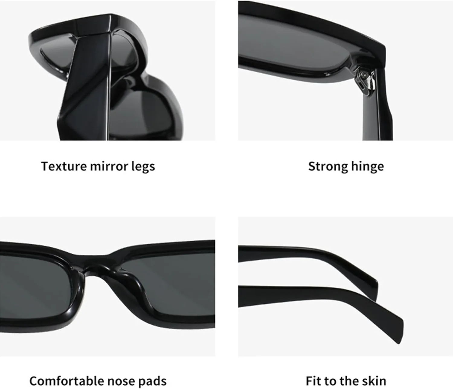 

Солнцезащитные очки Bullabulling в стиле ретро, ​​маленькие прямоугольные, для женщин, модная оправа в стиле панк 90-х, защита от УФ-излучения UV400, White Gray