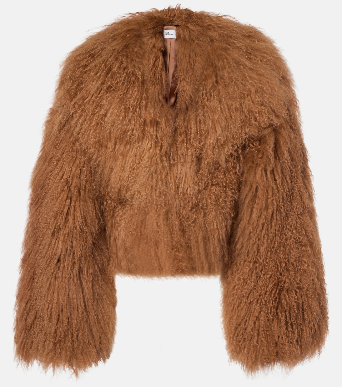 

Куртка из овчины Self-Portrait, коричневый