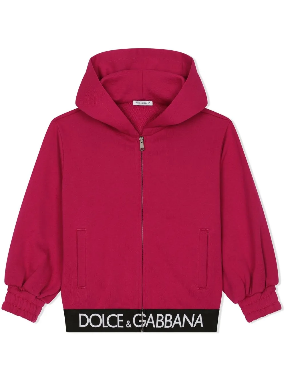 

Худи на молнии с логотипом Dolce & Gabbana Kids, красный