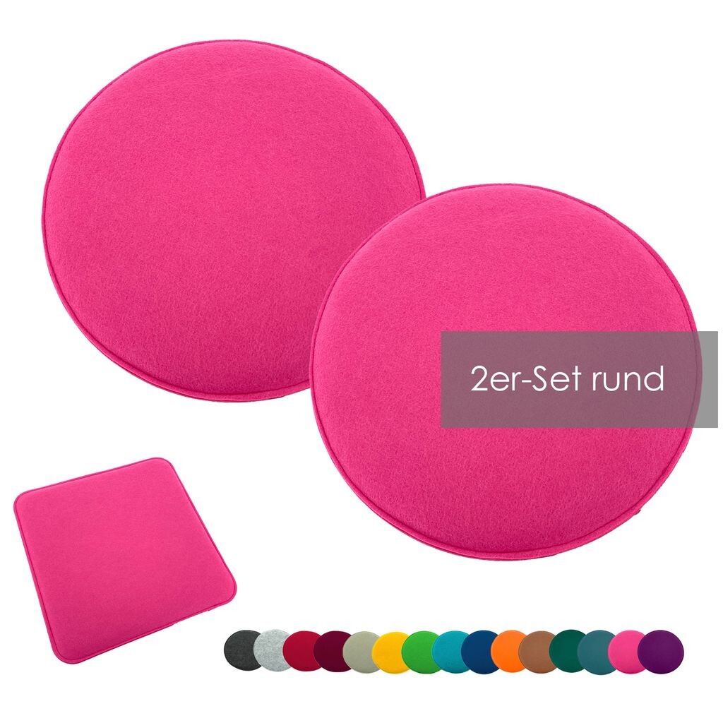 

Heimtexland набор подушек для сиденья фетровая подушка для стула подушка для стула фетровая подушка для стула тип631 набор из 2 штук 35 см круглый розовый