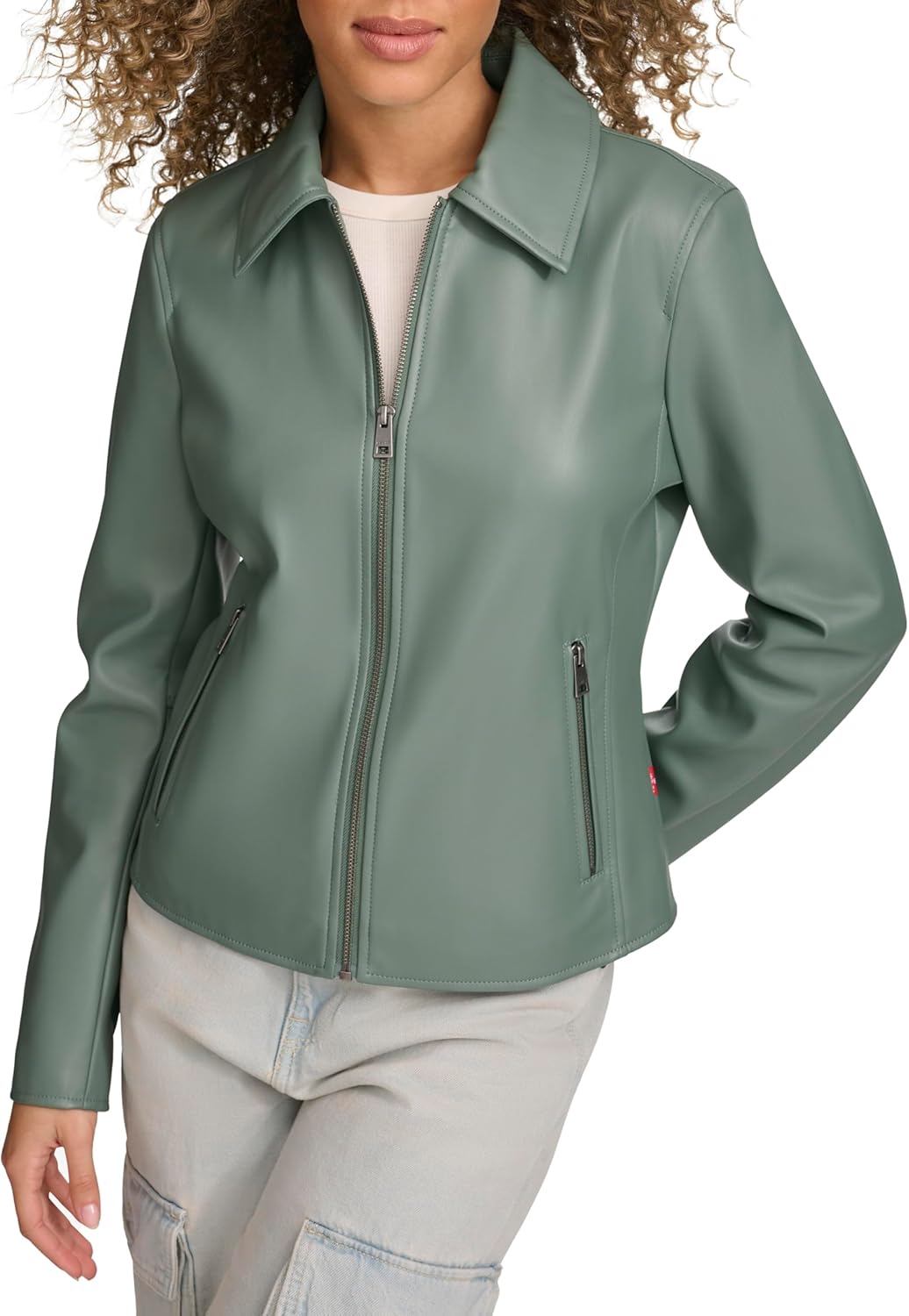 

Женская куртка-гонщица Levi's с отложным воротником, Dark Forest