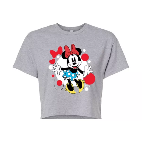 

Укороченная футболка в горошек для юниоров с Минни Маус Disney, серый