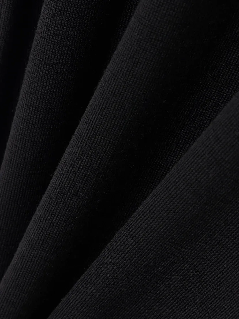 Макси-платье из шерсти с открытой спиной SAINT LAURENT, черный — фото 4