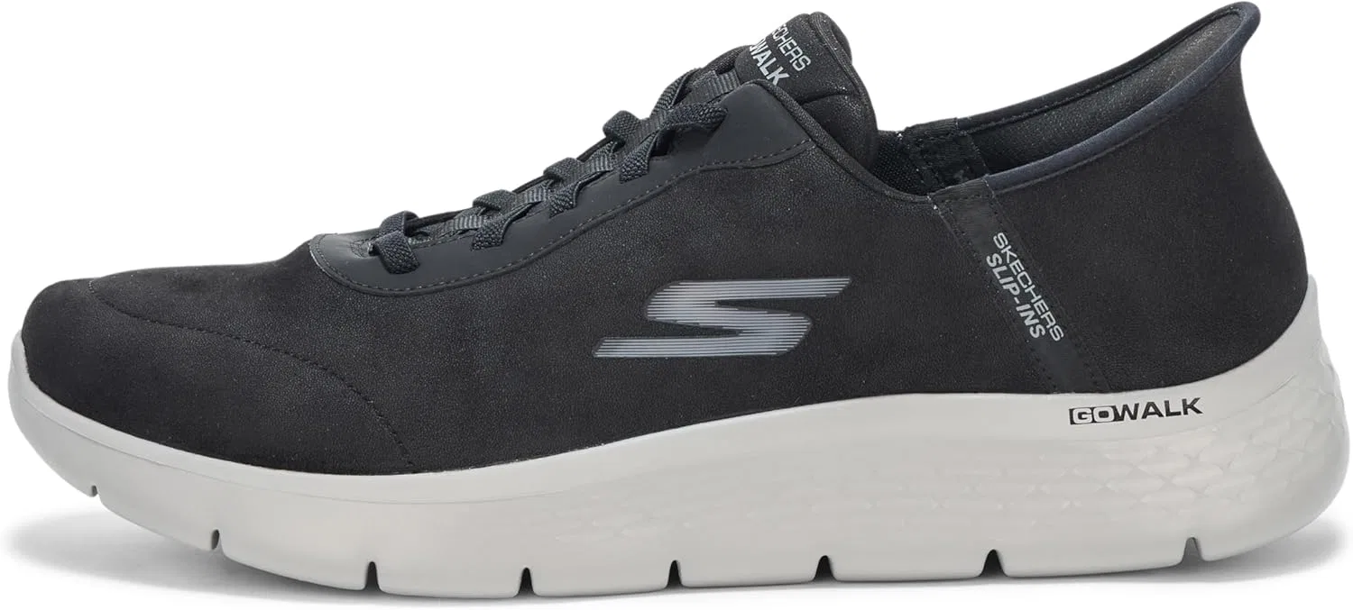 Мужские слипоны Skechers Hands Free Go Walk Flex - кроссовки Hands Up, Black — фото 2