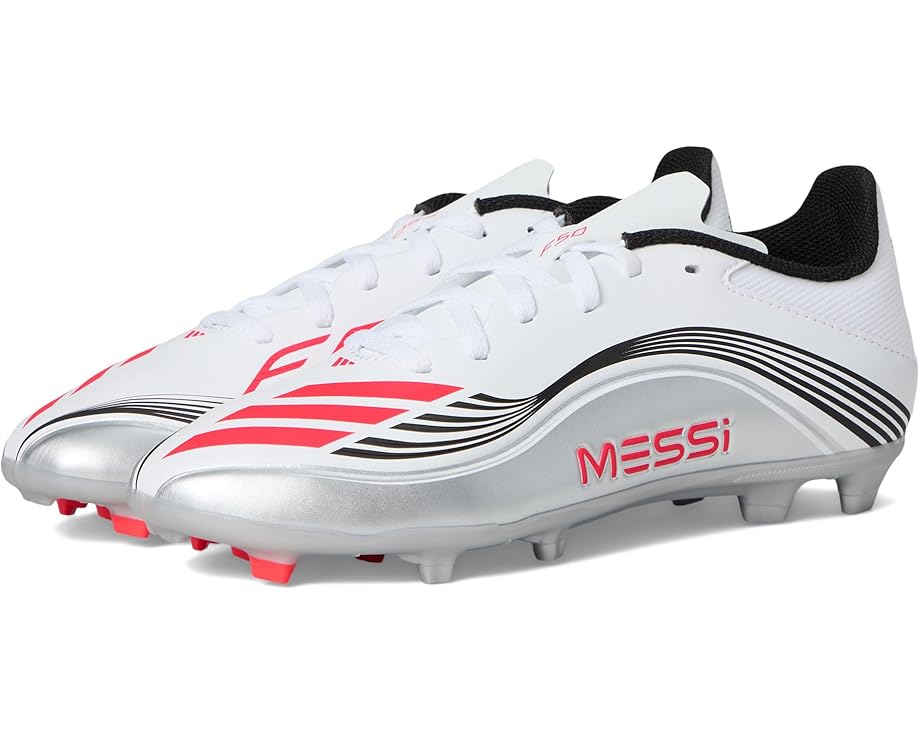 

Кроссовки adidas Kids F50 Messi League Firm Ground/Multi Ground Cleats, цвет White/Lucid Red/Silver Metallic