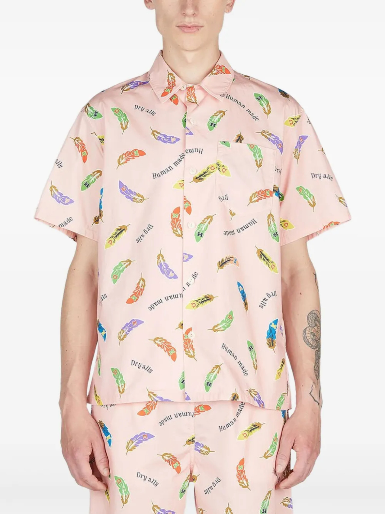 

Рубашка с перьями Human Made, розовый