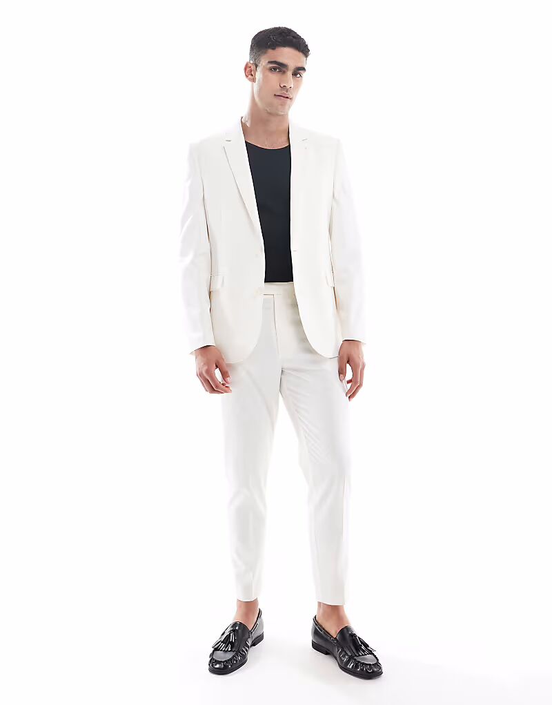 

Зауженные брюки цвета кремовый Asos Design