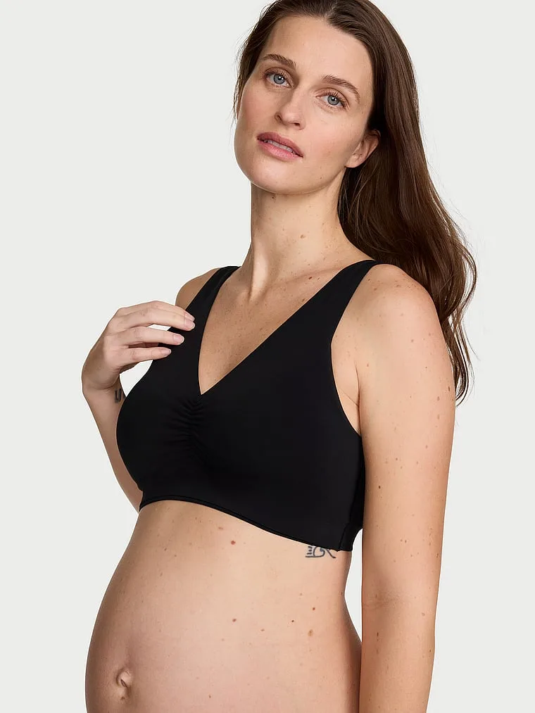 Бесшовный бюстгальтер с глубоким вырезом для кормления Victoria'S Secret Bare, Smooth Black