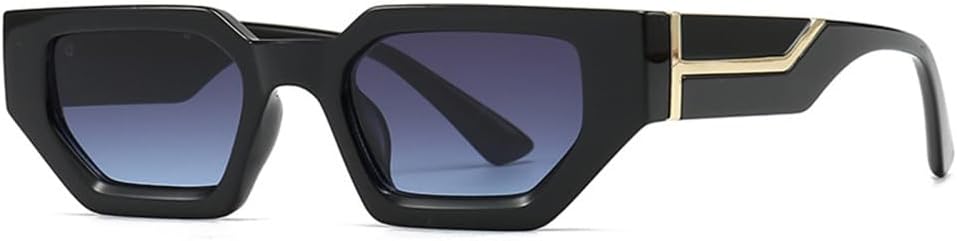 

Винтажные солнцезащитные очки неправильной формы для женщин и мужчин, солнцезащитные очки для женщин в маленькой оправе, защита от ультрафиолета UV400 HDUBFY, Black Blue Gray