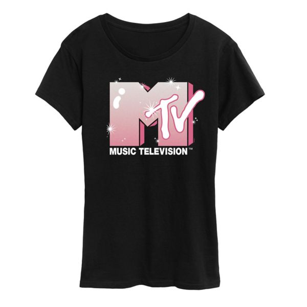 

Женская футболка с блестящим логотипом MTV Licensed Character, черный
