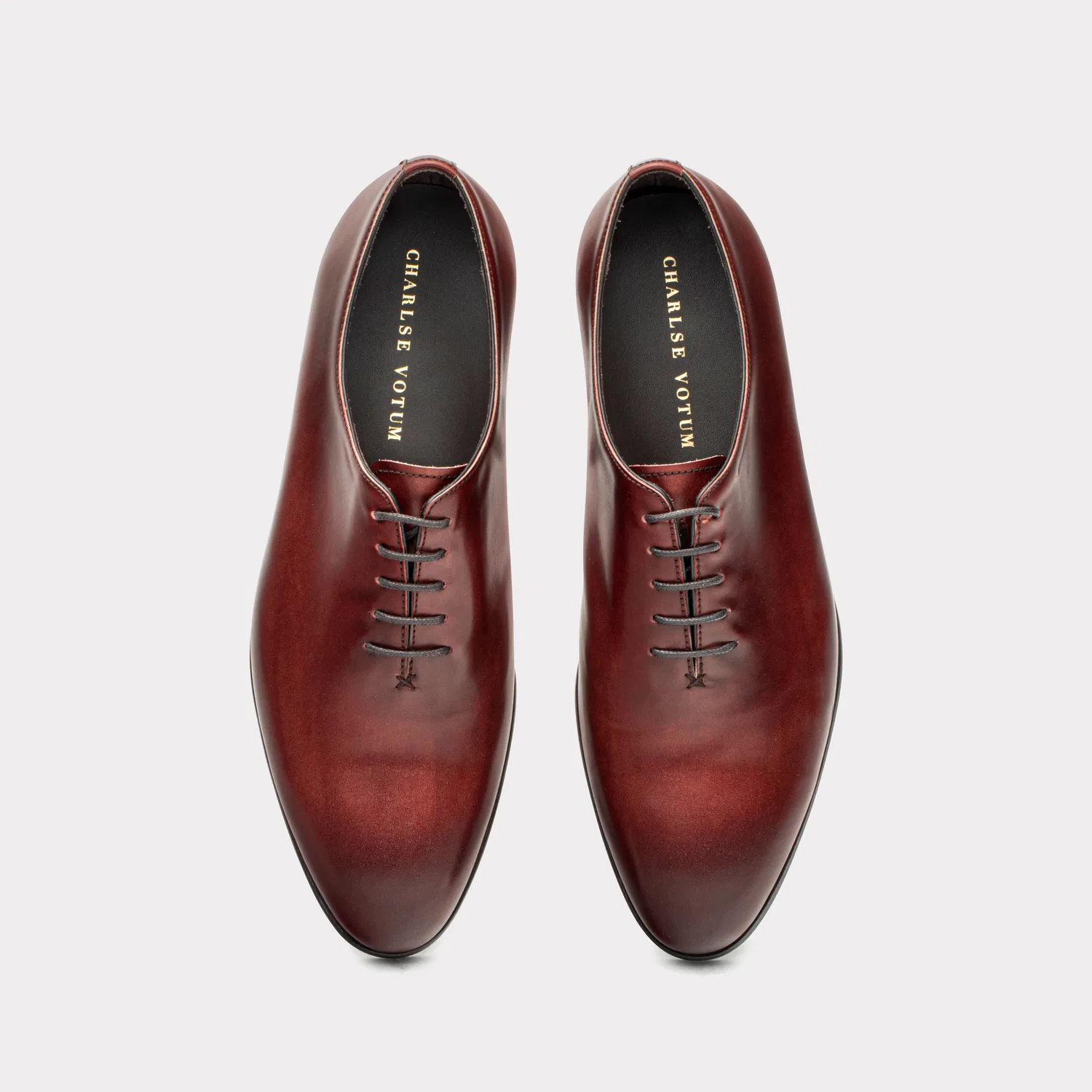 Мужские туфли Charlse Votum Wholecut Lace-up бордовые — фото 2